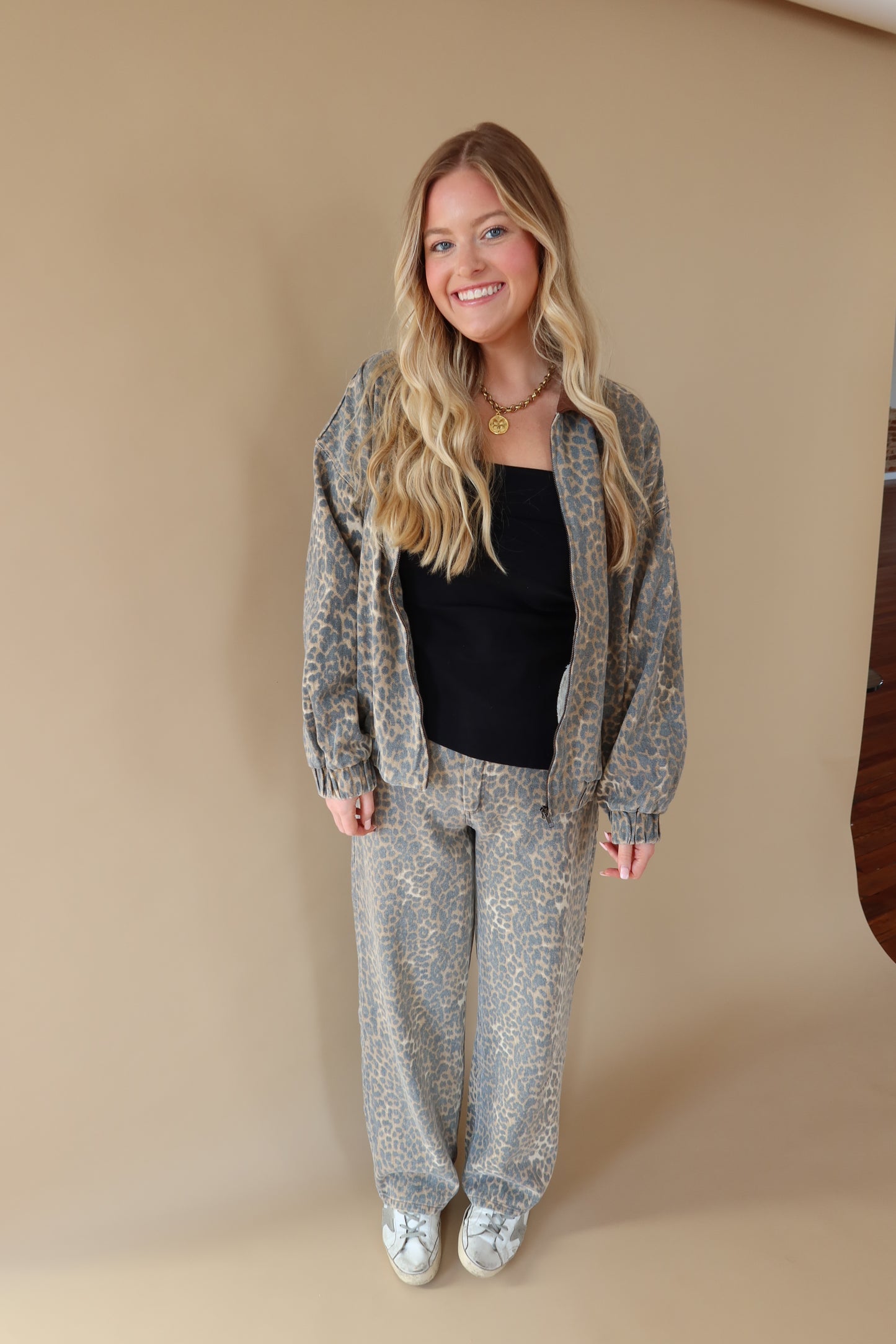 Leopard Baggy Jeans