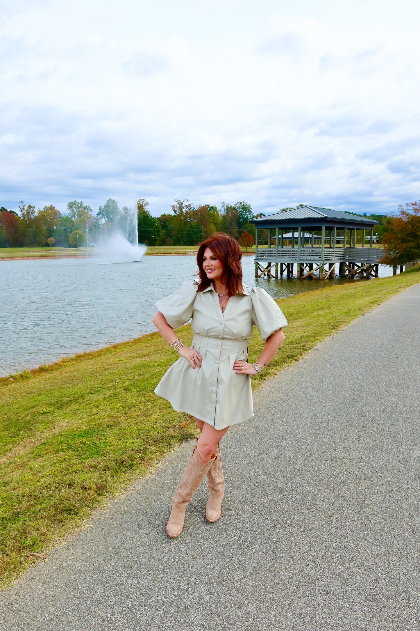 Logan Leather Shirt Dress