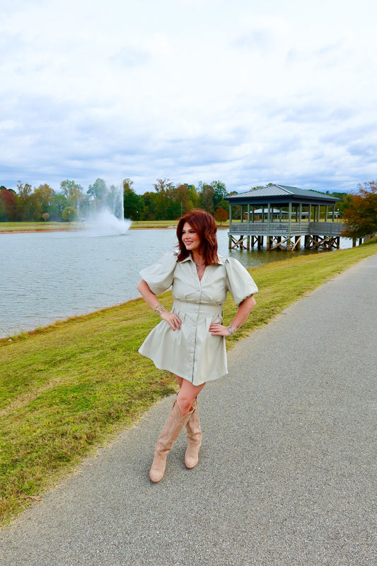 Logan Leather Shirt Dress